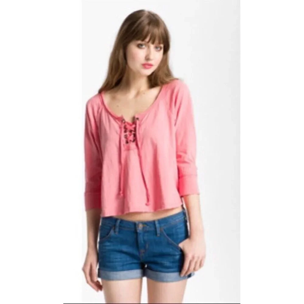 Free People We The Free Pink 'Gatekeeper' Lace-Up